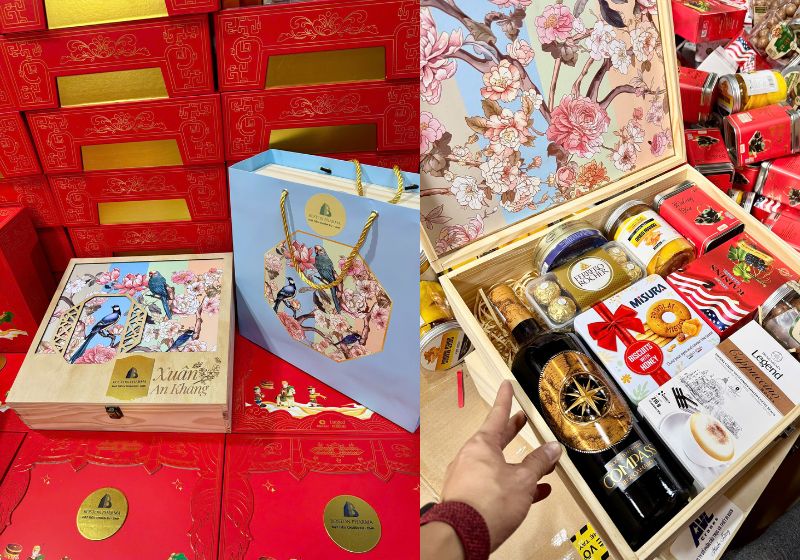 Hộp quà Tết chất liệu gỗ – Vẻ sang trọng mộc mạc